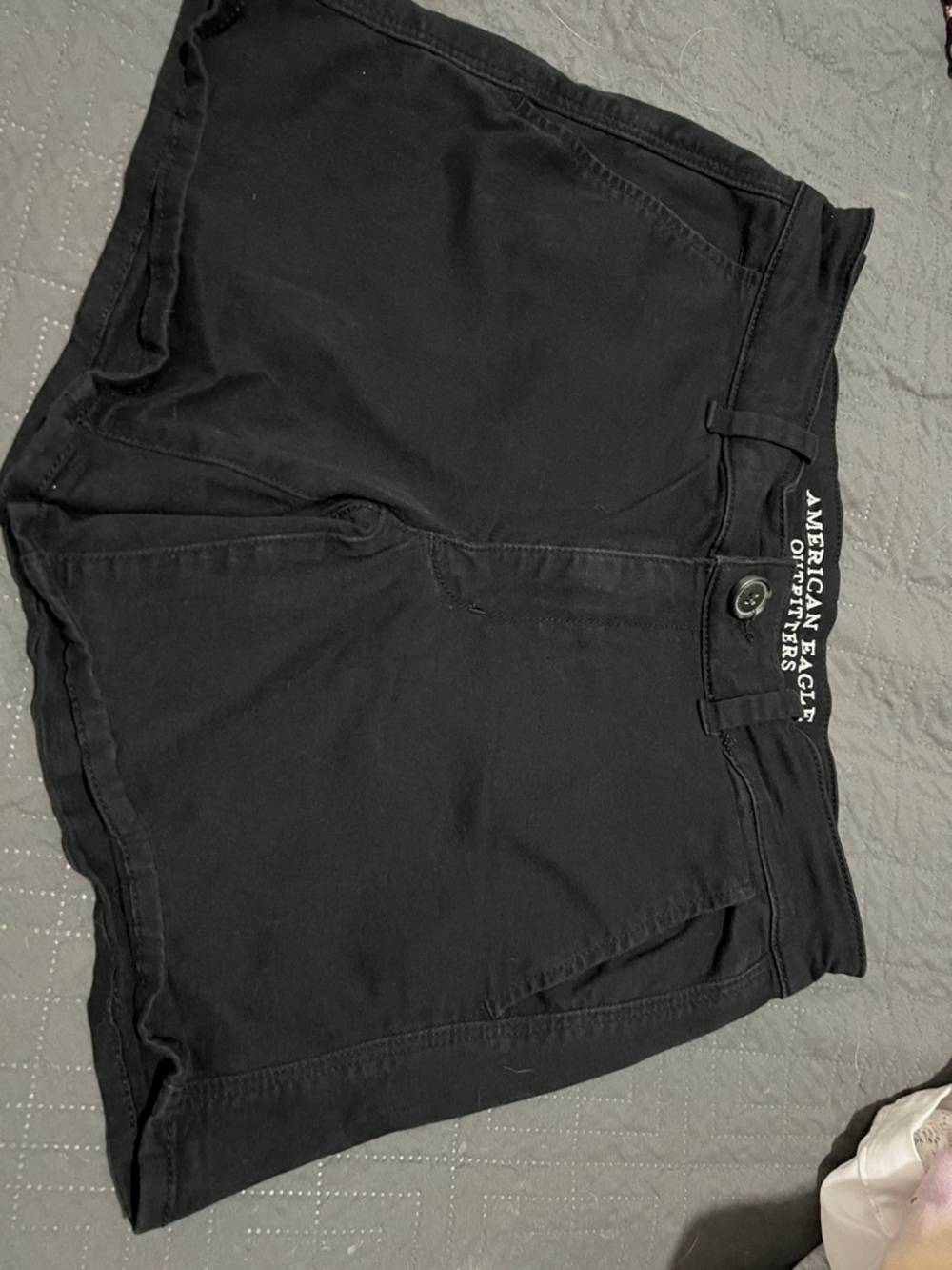 American Eagle Outfitters Black High-Rise Denim Shorts